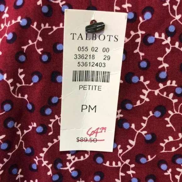 Talbots Petite V-neck Wrap blouse,long sleeve elastic back waist,pattern - Picture 9 of 11